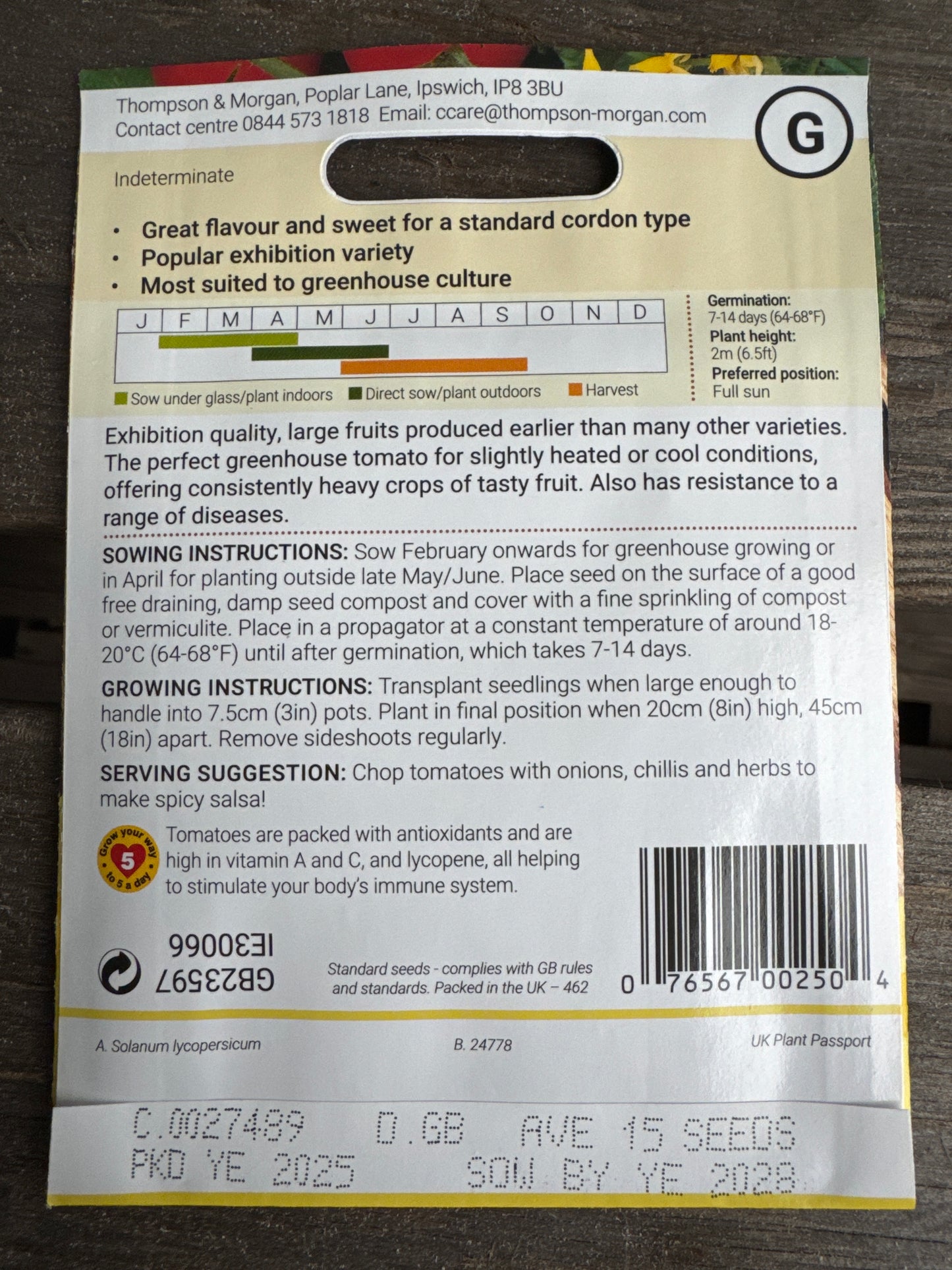 SEEDS - Tomato Shirley F1