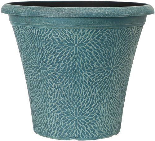 April Planter Round 14.5" - Indigo Green
