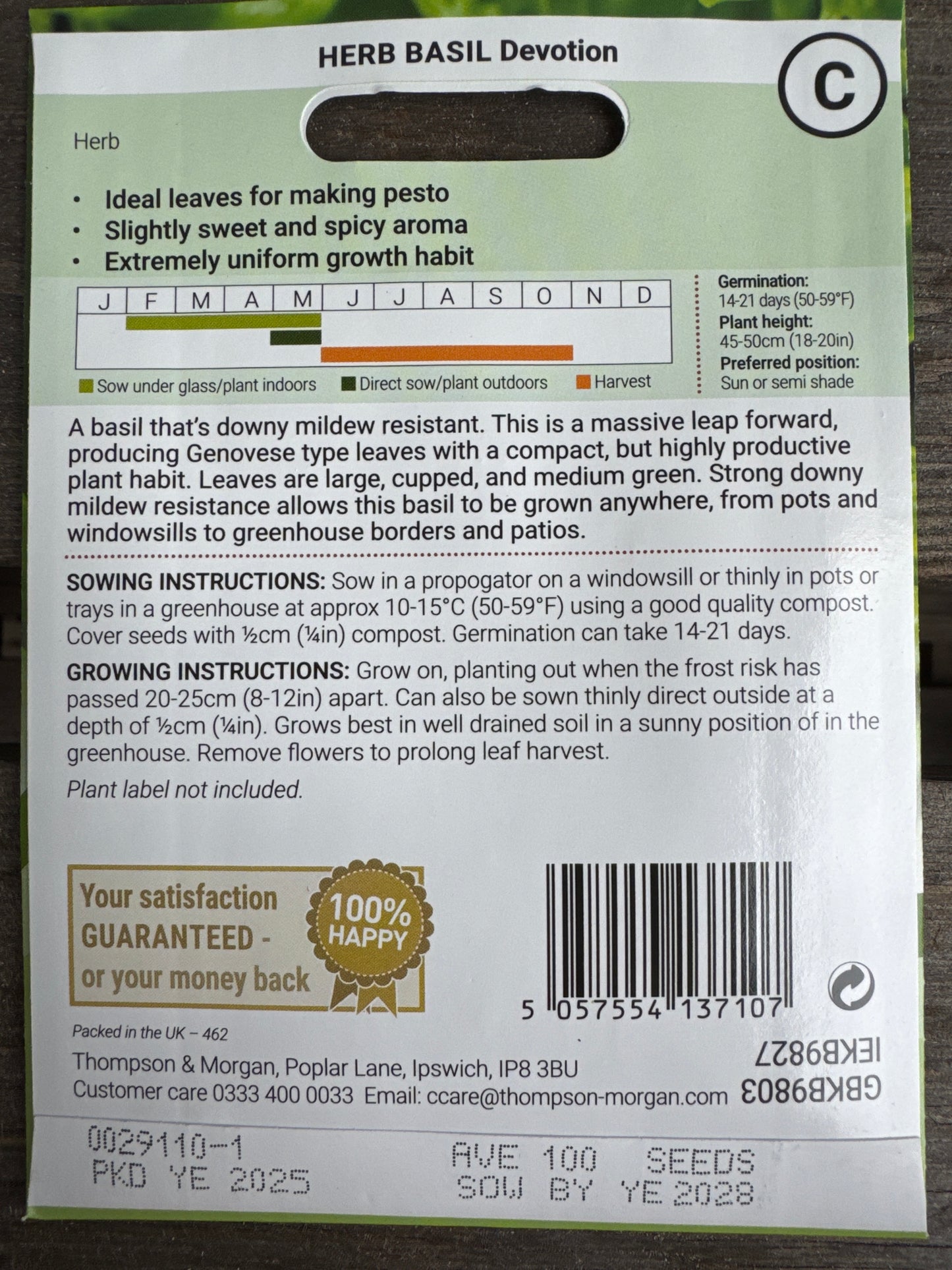 SEEDS - Herb Basil Devotion