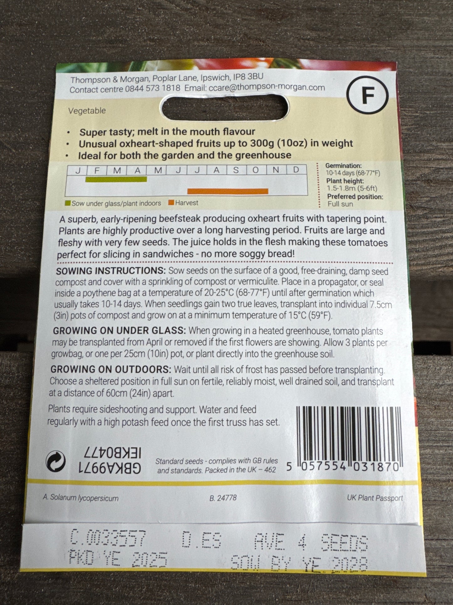 SEEDS - Tomato Gourmandia F1