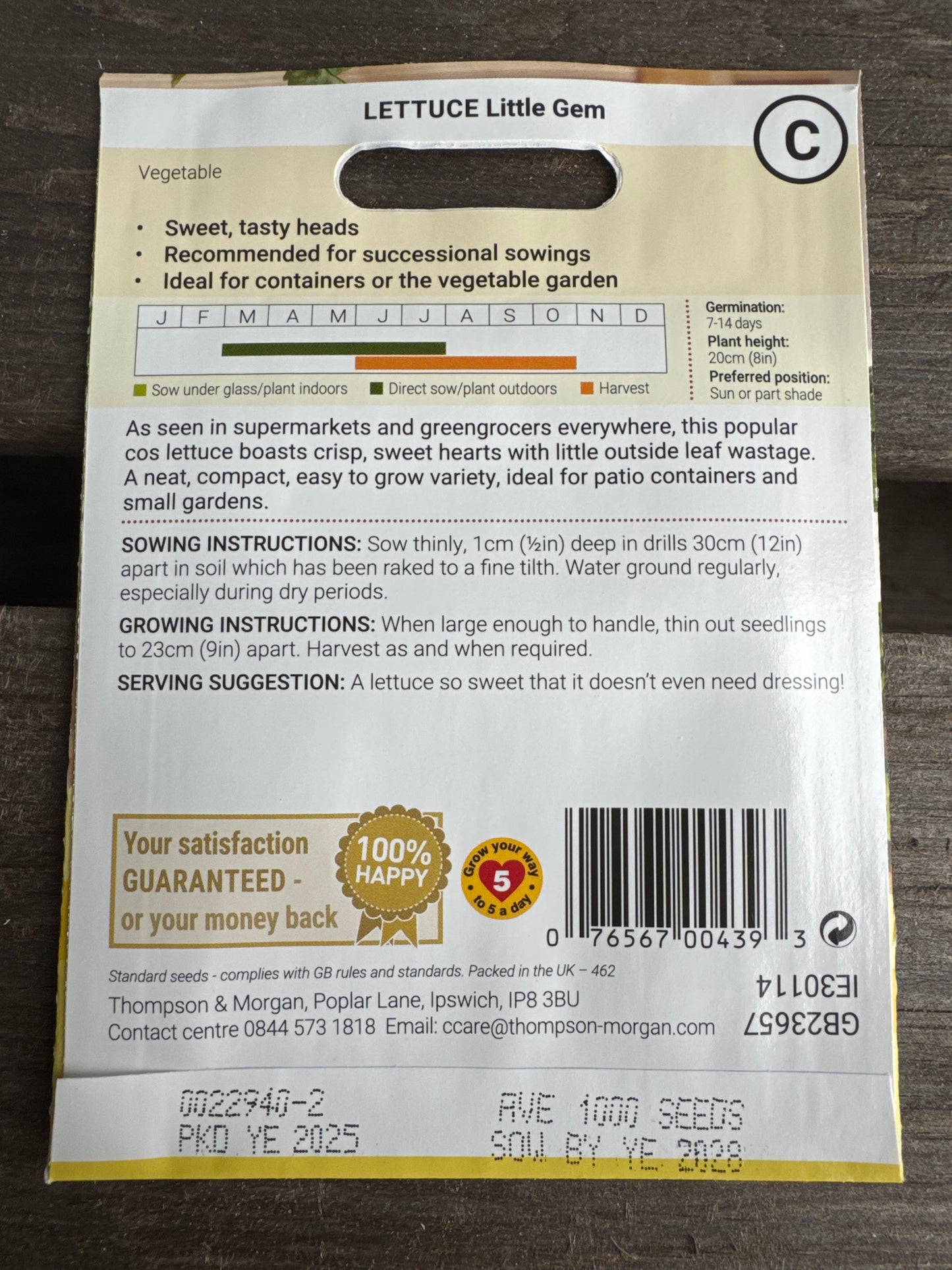 SEEDS - Lettuce Little Gem
