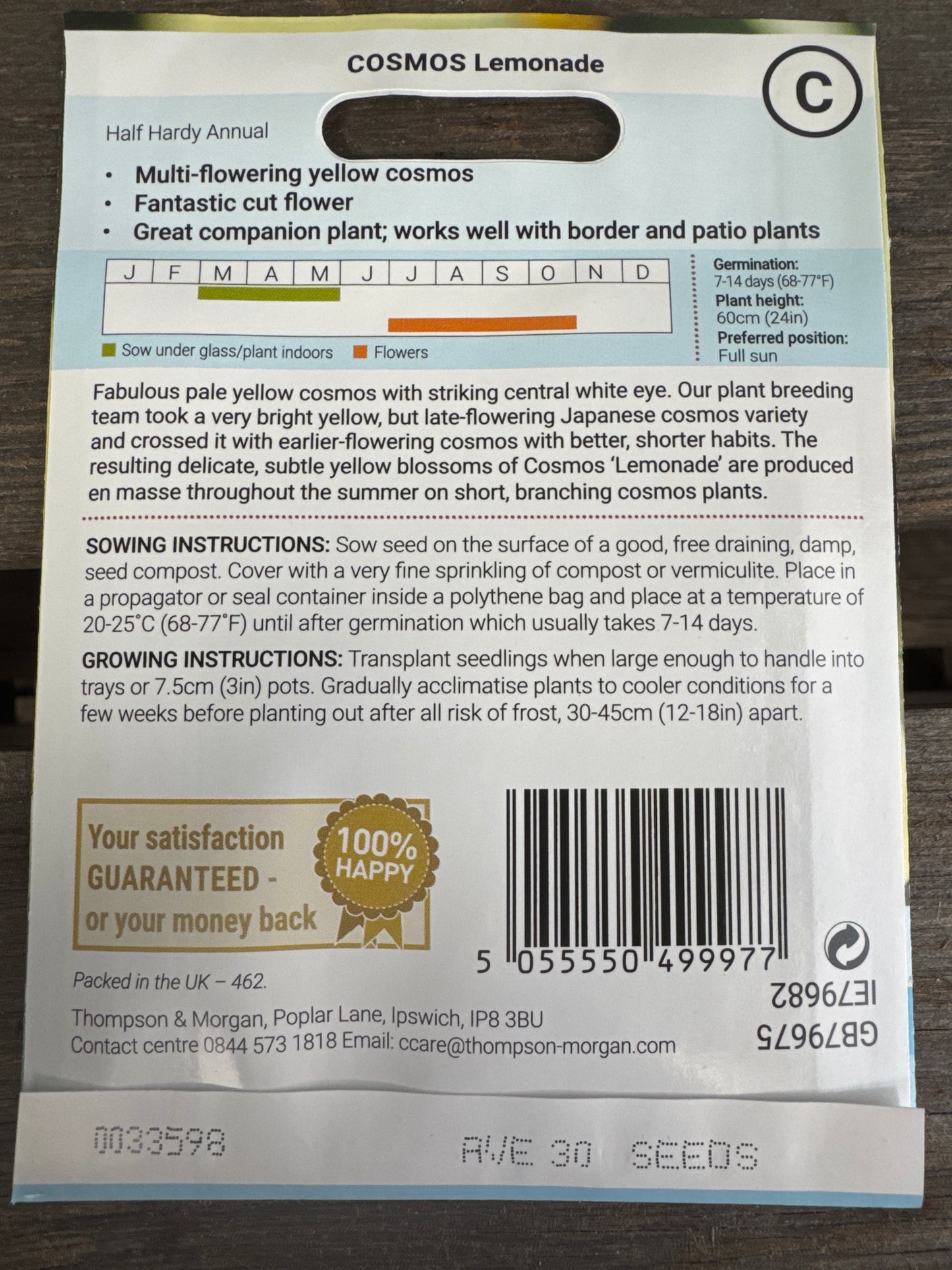 SEEDS - Cosmos Lemonade