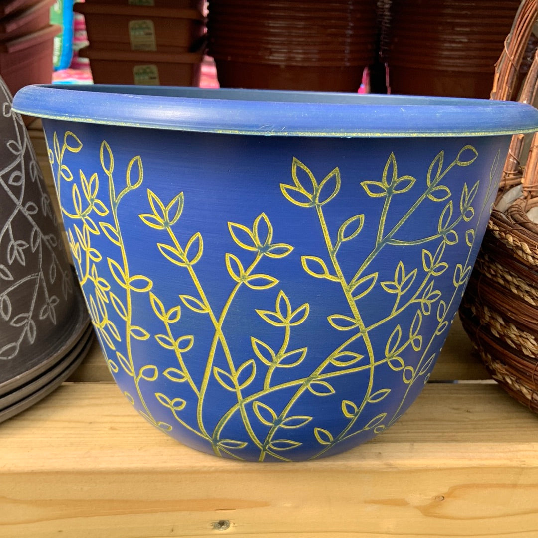 Serenity Planter - 12" Blue /Yellow