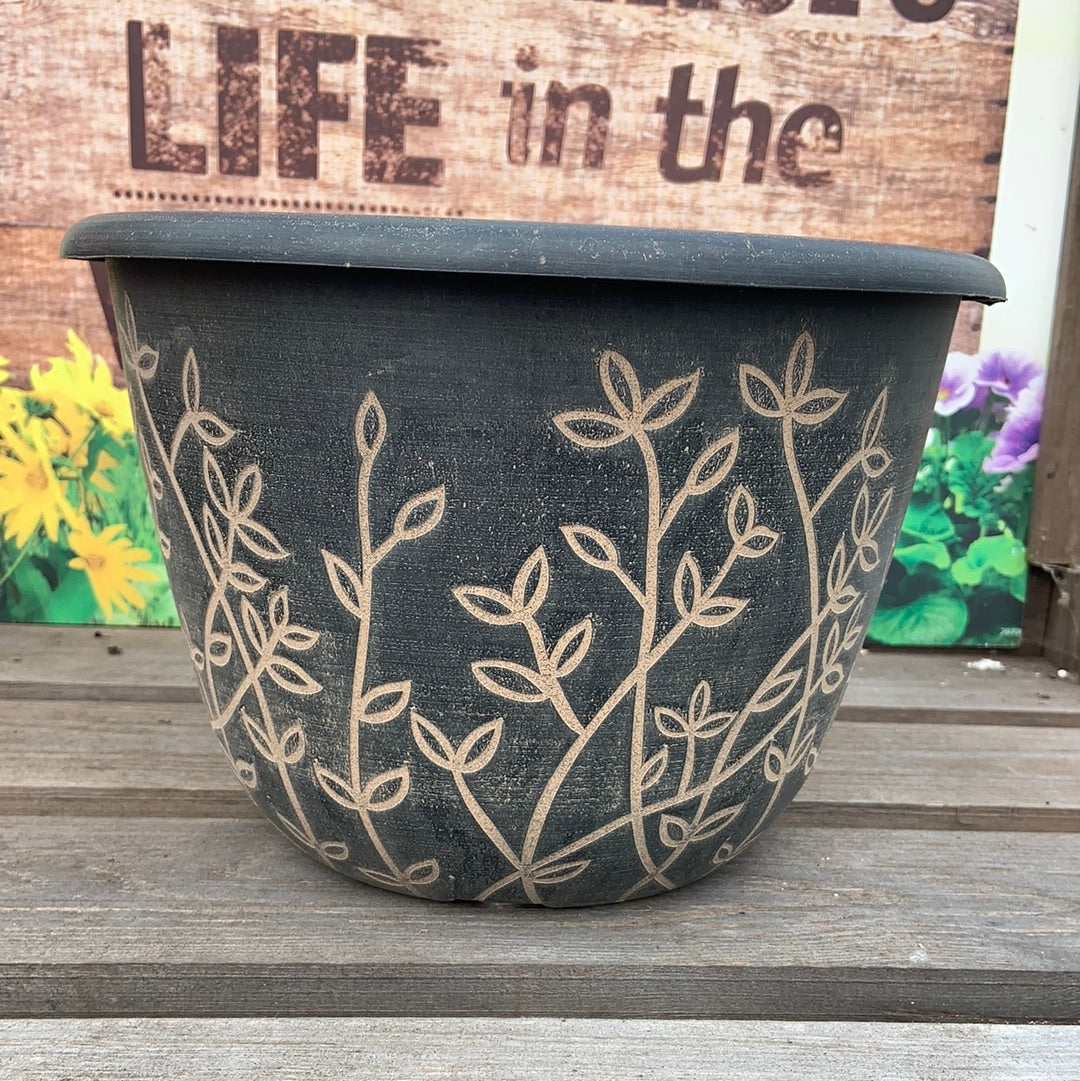 Serenity Planter - 10" - Black/Brown