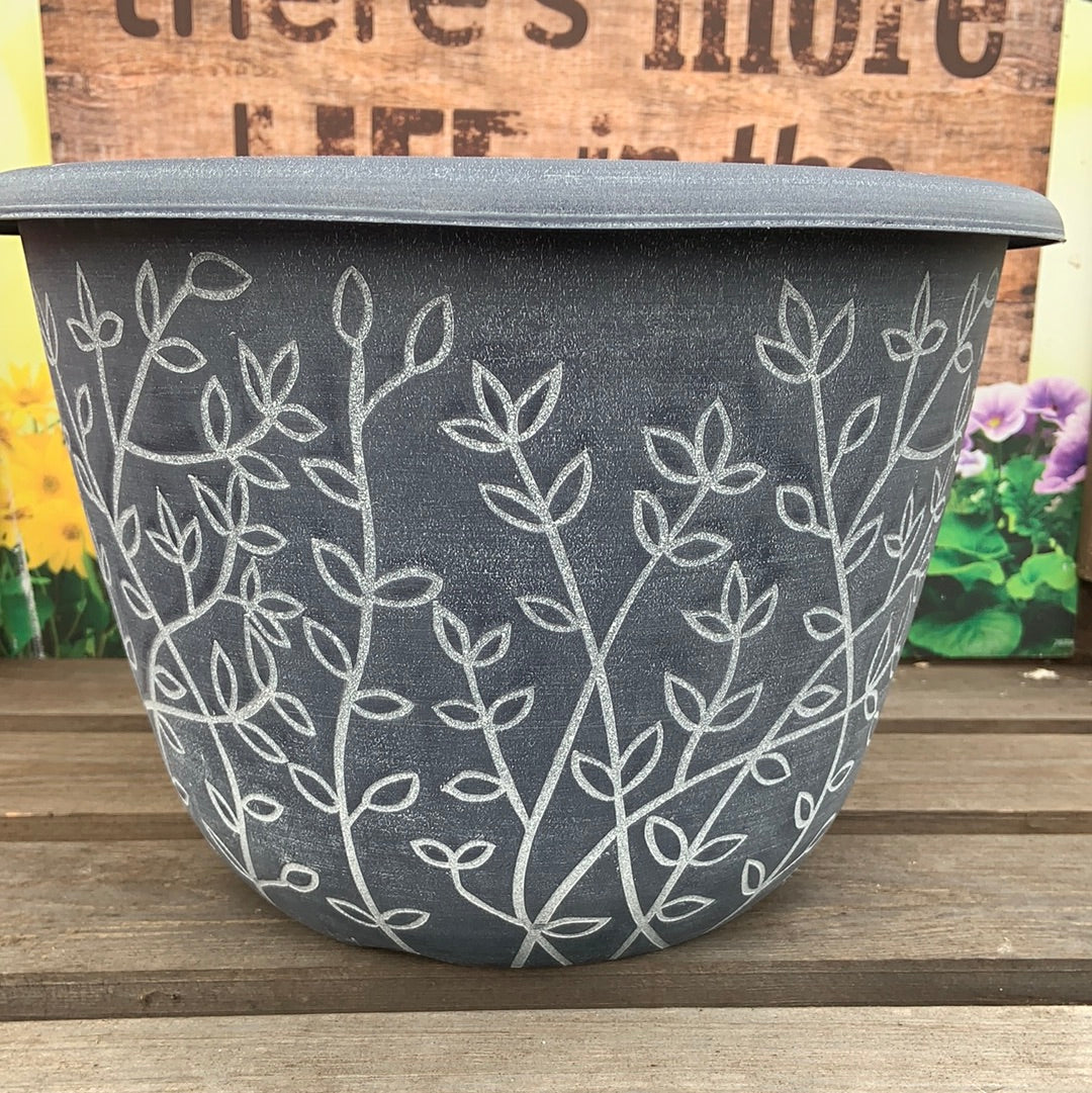 Serenity Planter - 12" - Grey /White