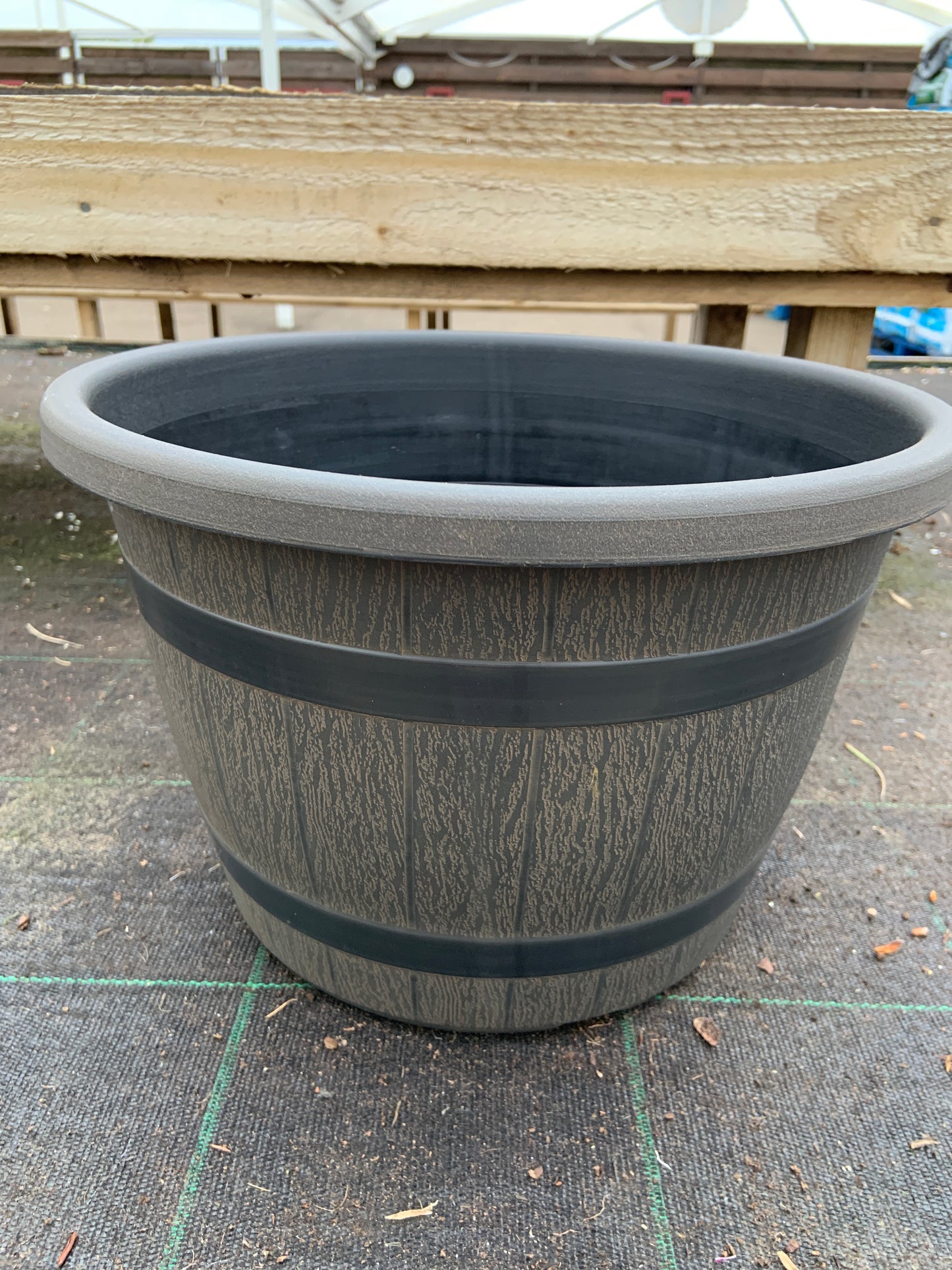 Barrel Planter - 14” - Brown