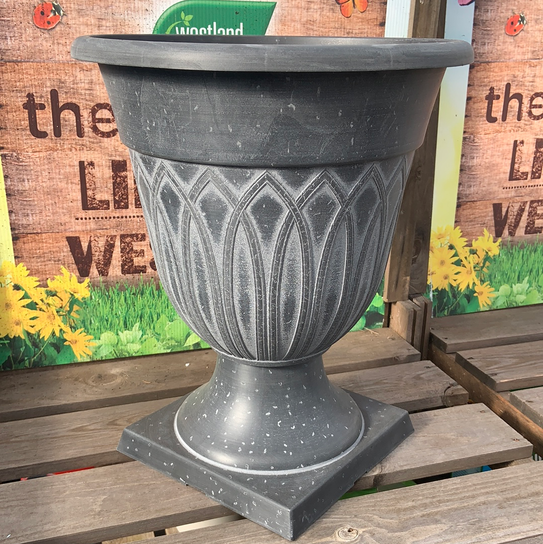 Tampa Urn 13" Black/Grey
