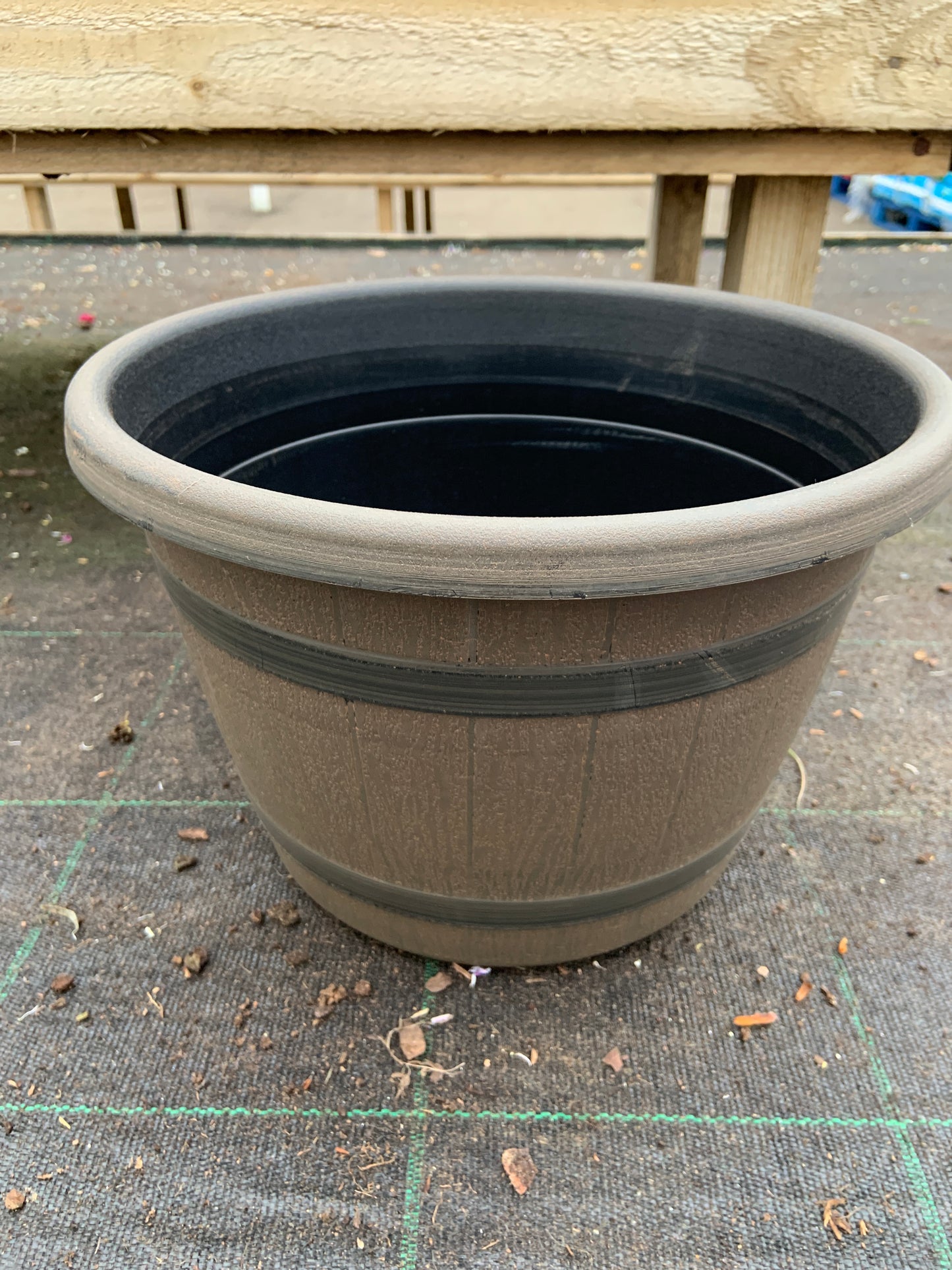 Barrel Planter - 12” - Brown
