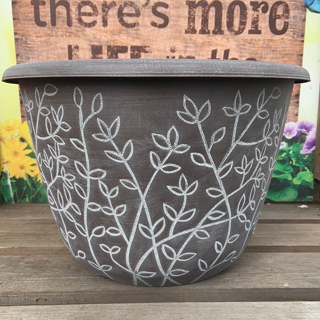 Serenity Planter - 12" - Chocolate /White