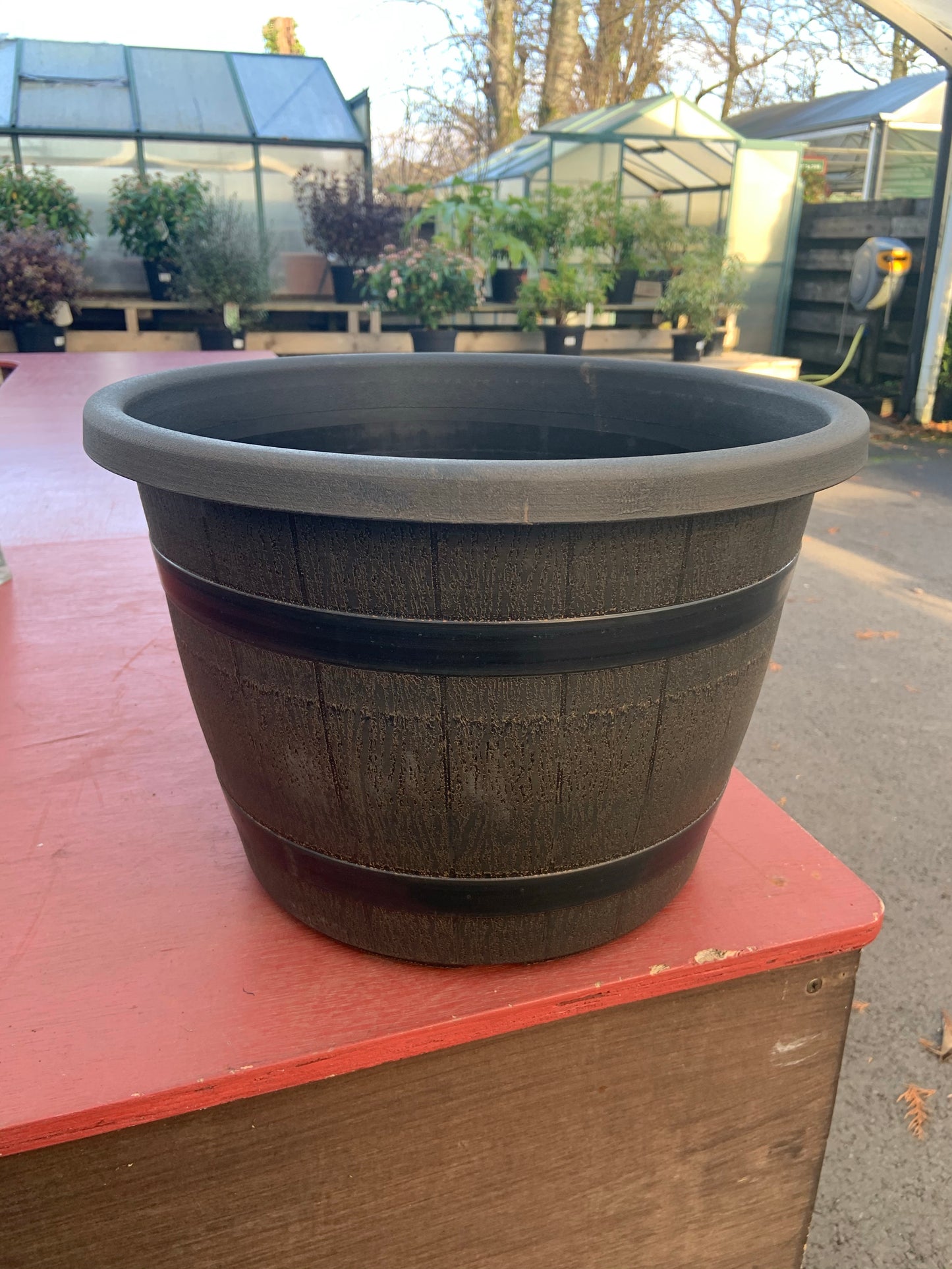 Barrel Planter - 16” - Brown