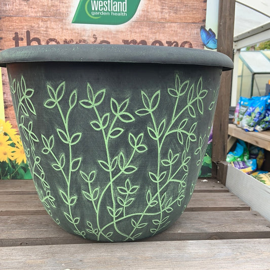 Serenity Planter - 14" - Black/Green