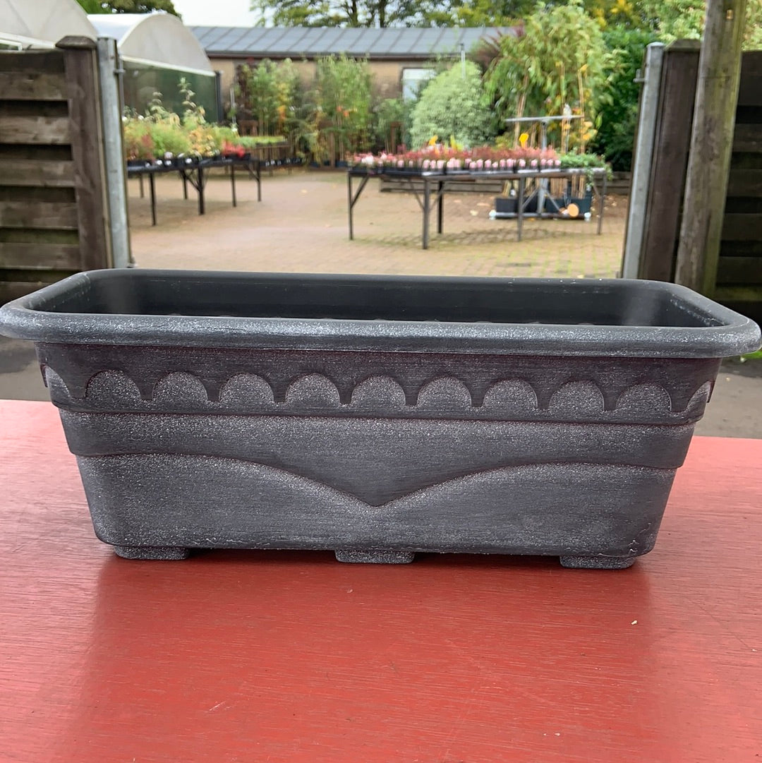 Window Box - 16” - Black with White