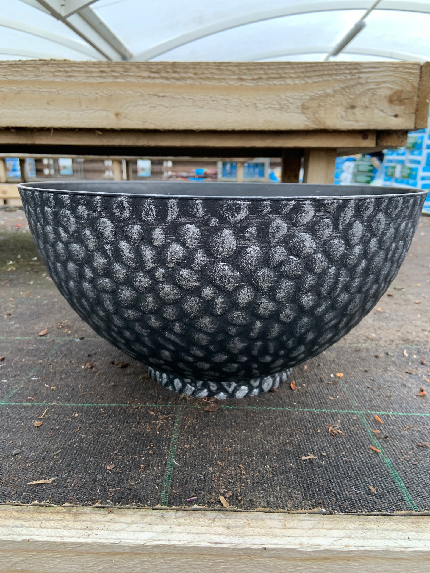 Cathay Bowl - 14” - Silver/Black