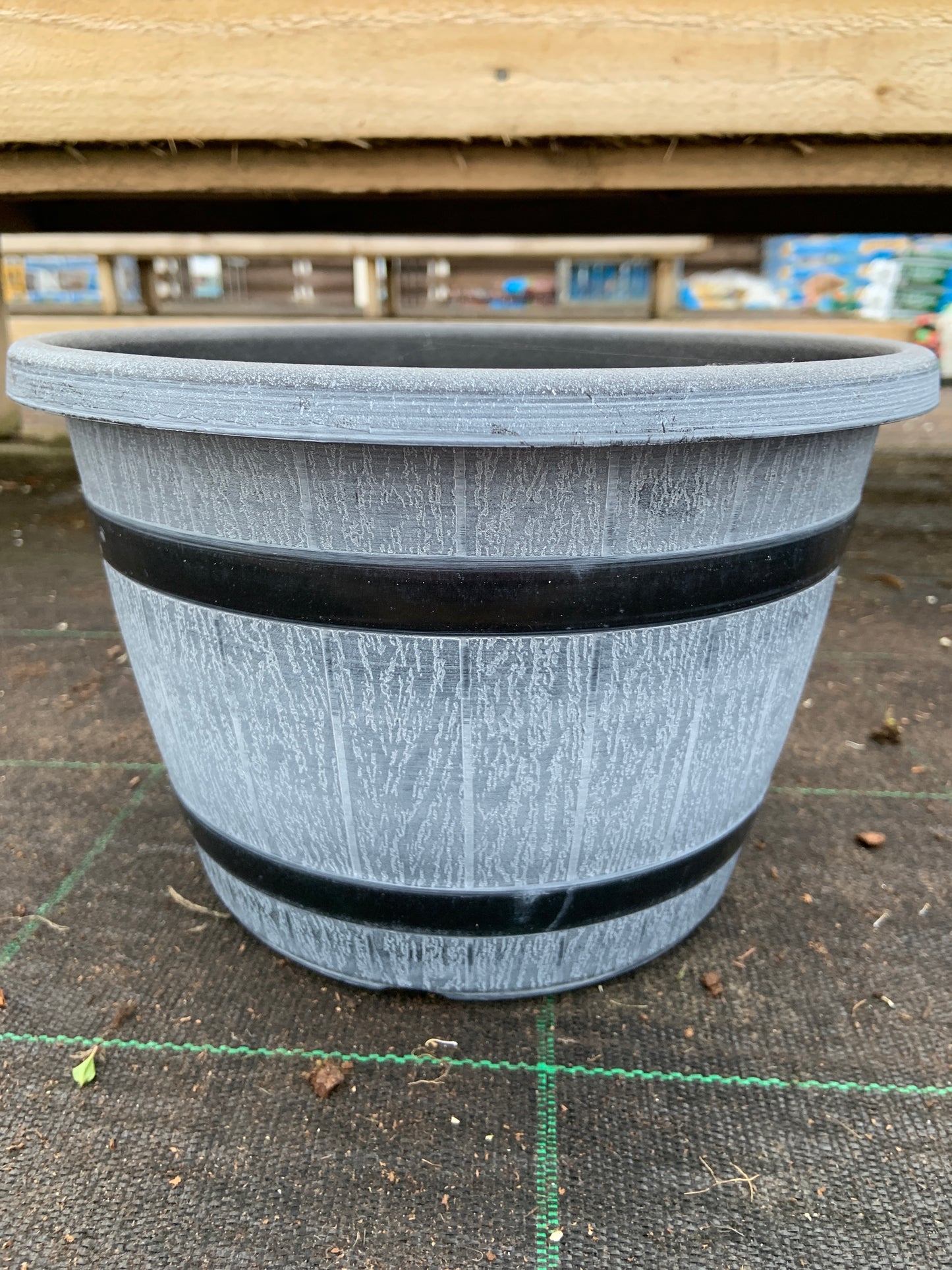 Barrel Planter - 10” - Grey