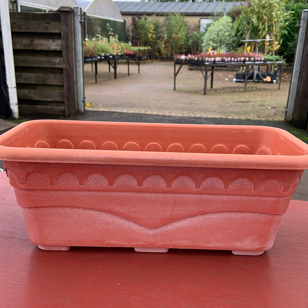 Window Box - 16” - Terracotta with White