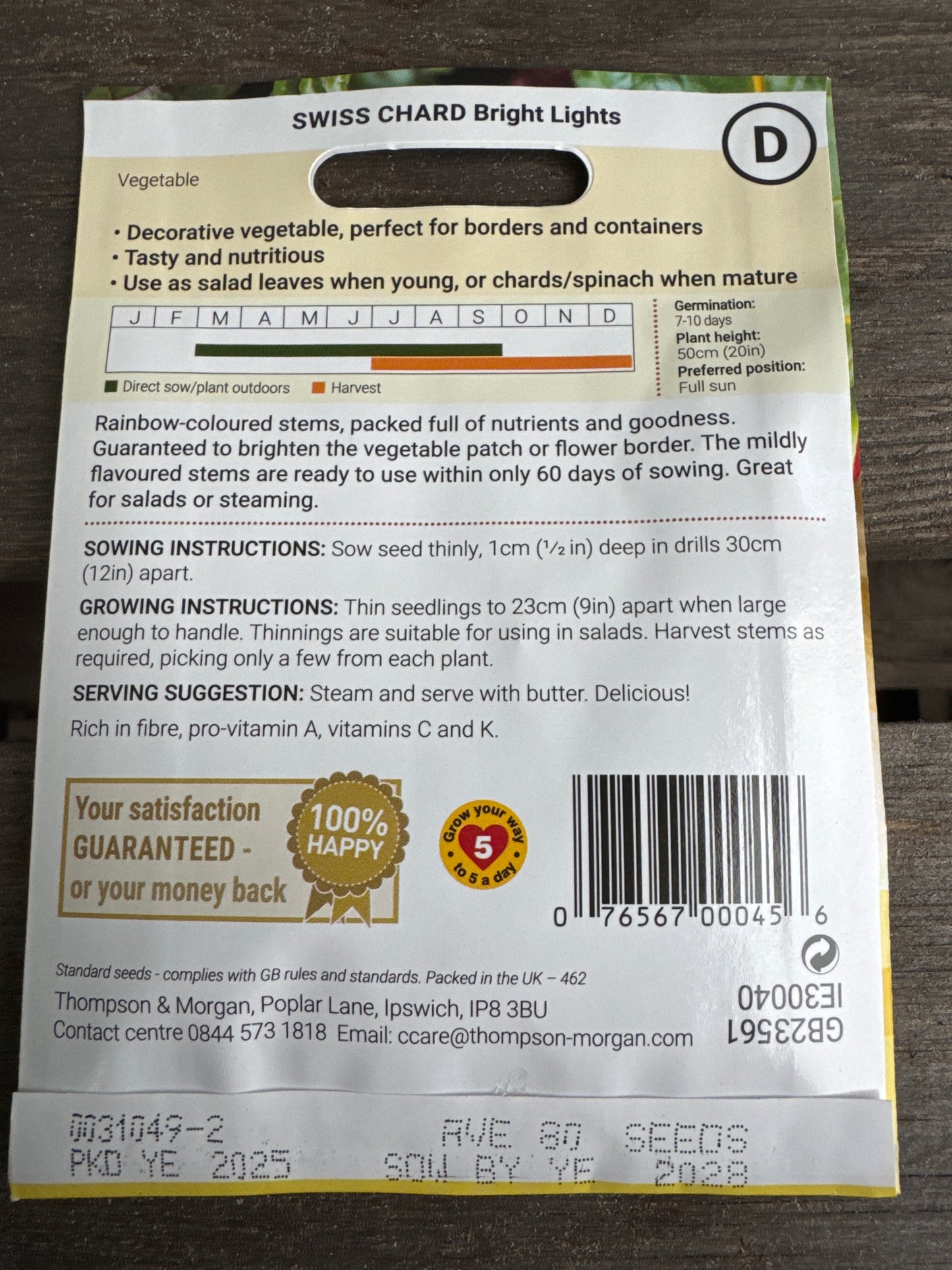 SEEDS - Swiss Chard Bright Lights