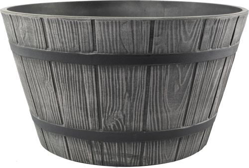 Barrel Planter Heavy Duty 40cm - Dark Wood