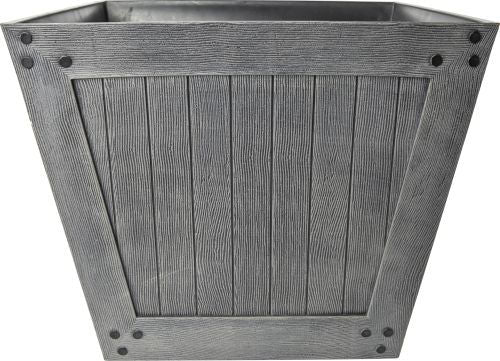Wood Style Square Planter 40.6cm - Grey Wood