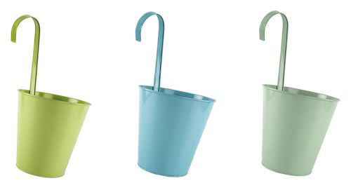 Metal Hanging Planter 16.5cm - Mixed Colours Green