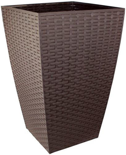 Rattan Planter Square 30cm - Brown