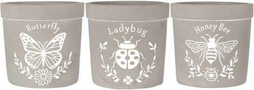 Cement Planter Garden Insects - Mixed Designs