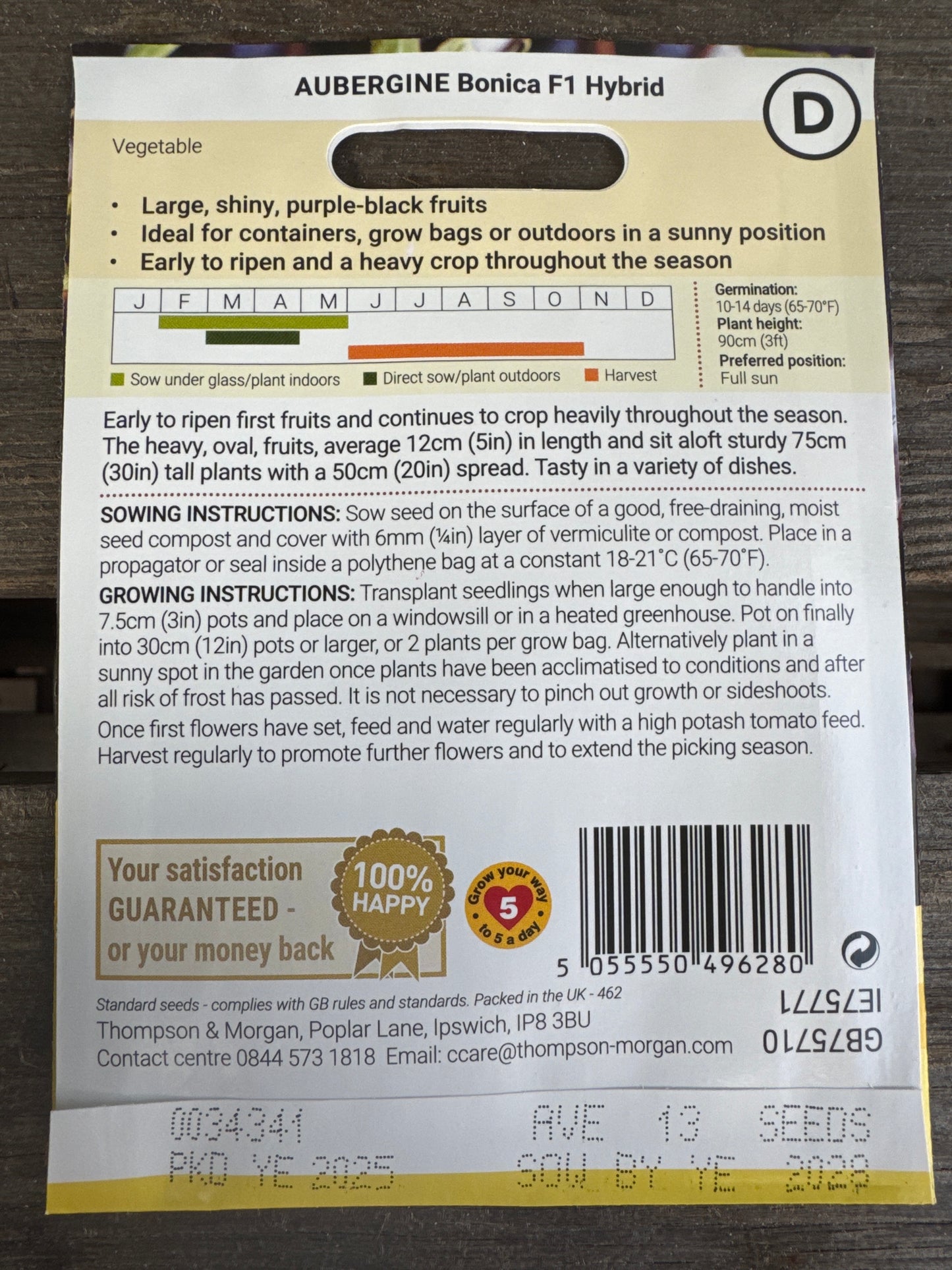 SEEDS - Aubergine Bonica F1