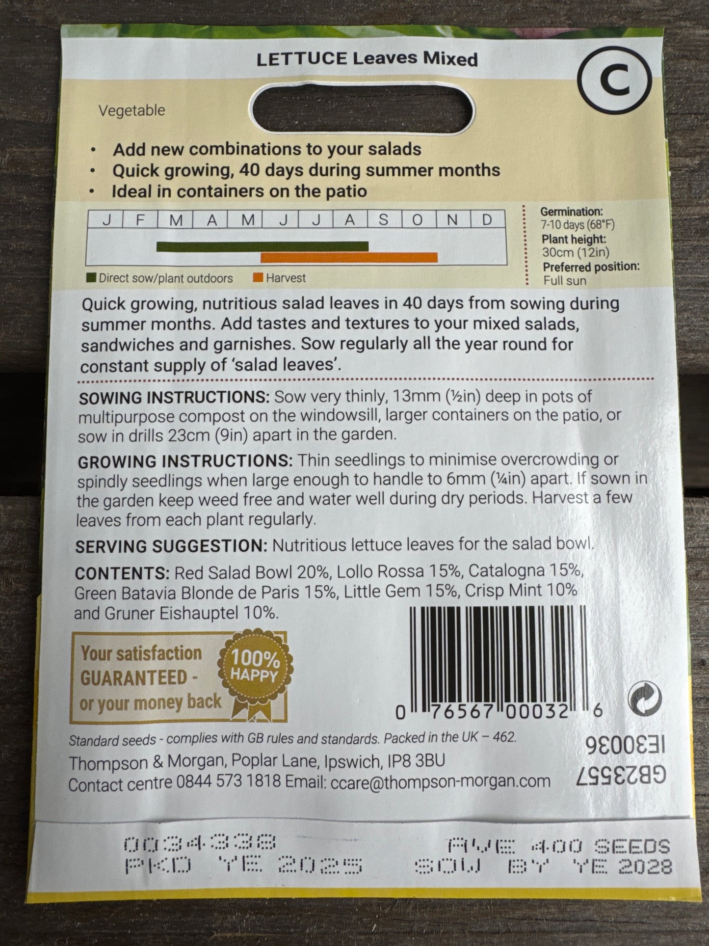 SEEDS - Lettuce Leaves Mixed