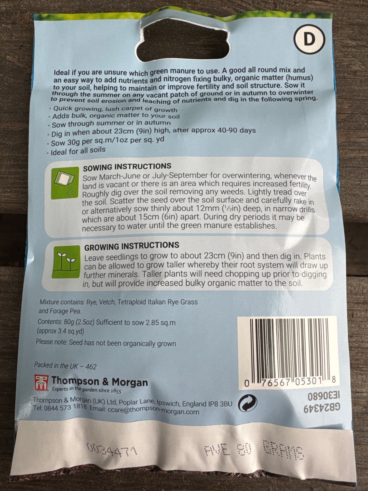 SEEDS - Green Manure mixture