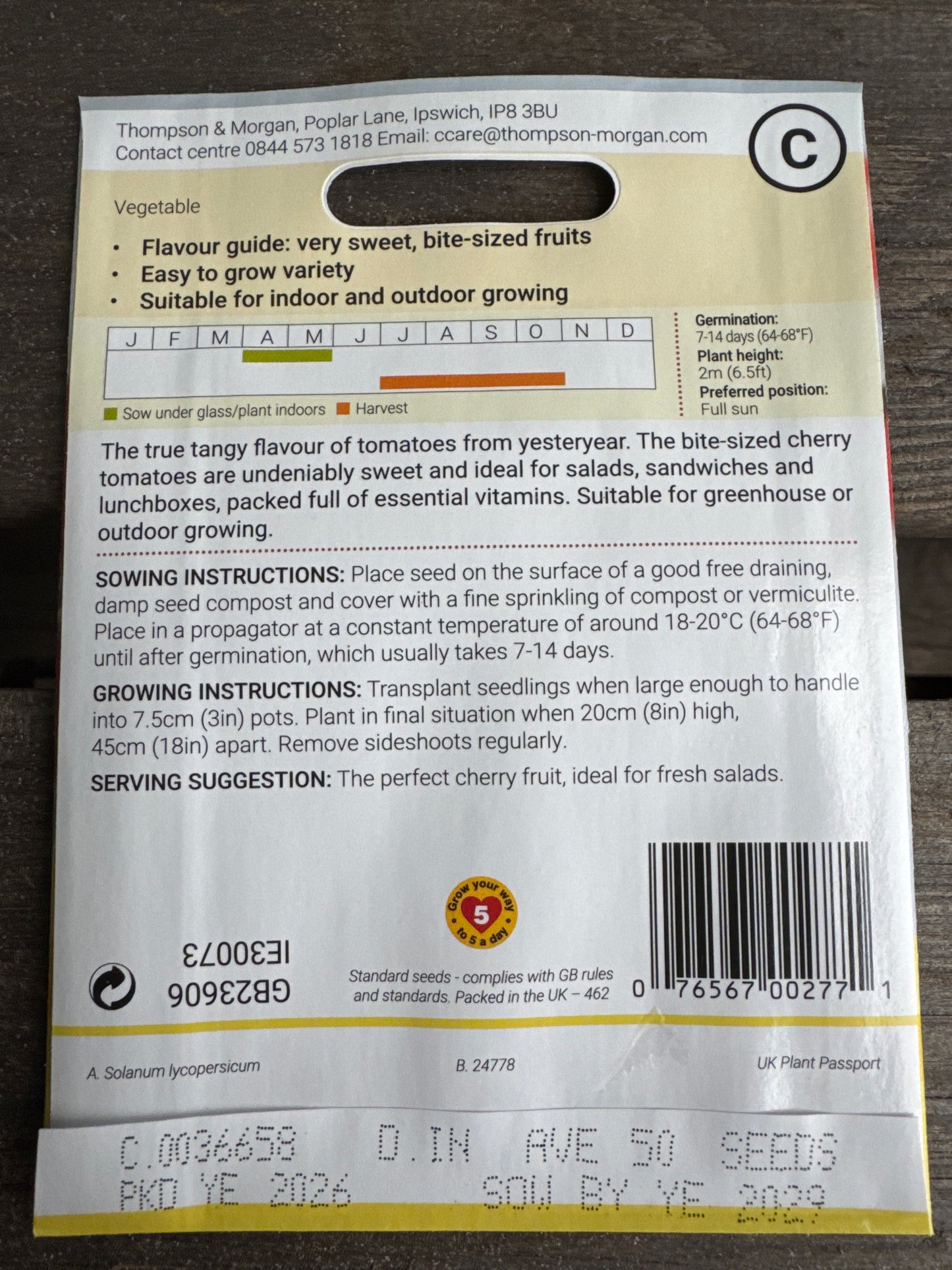 SEEDS - Tomato Gardeners Delight