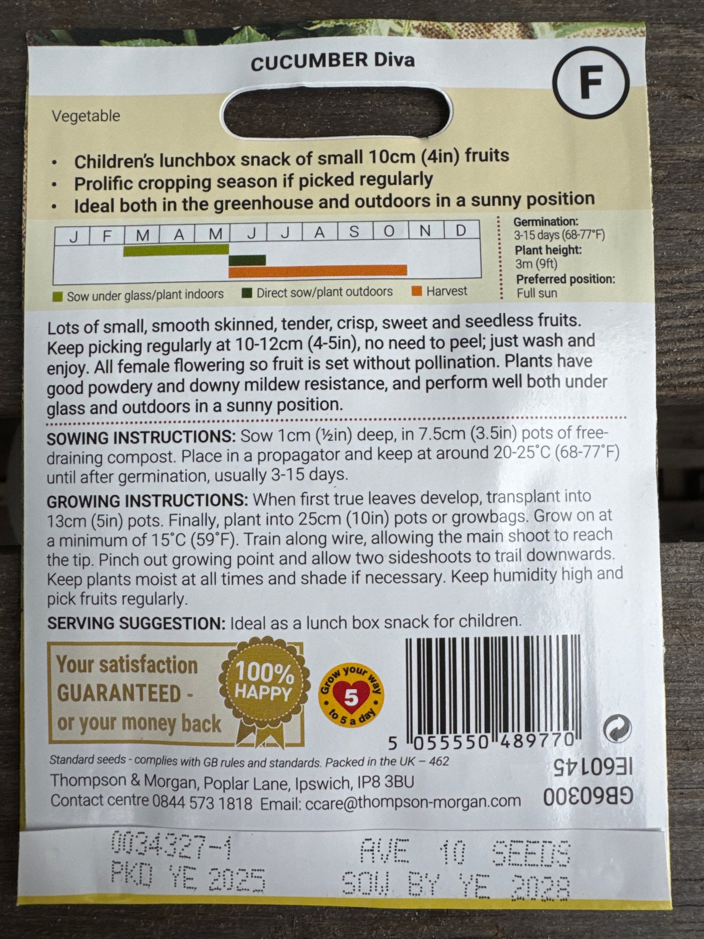 SEEDS - Cucumber Diva