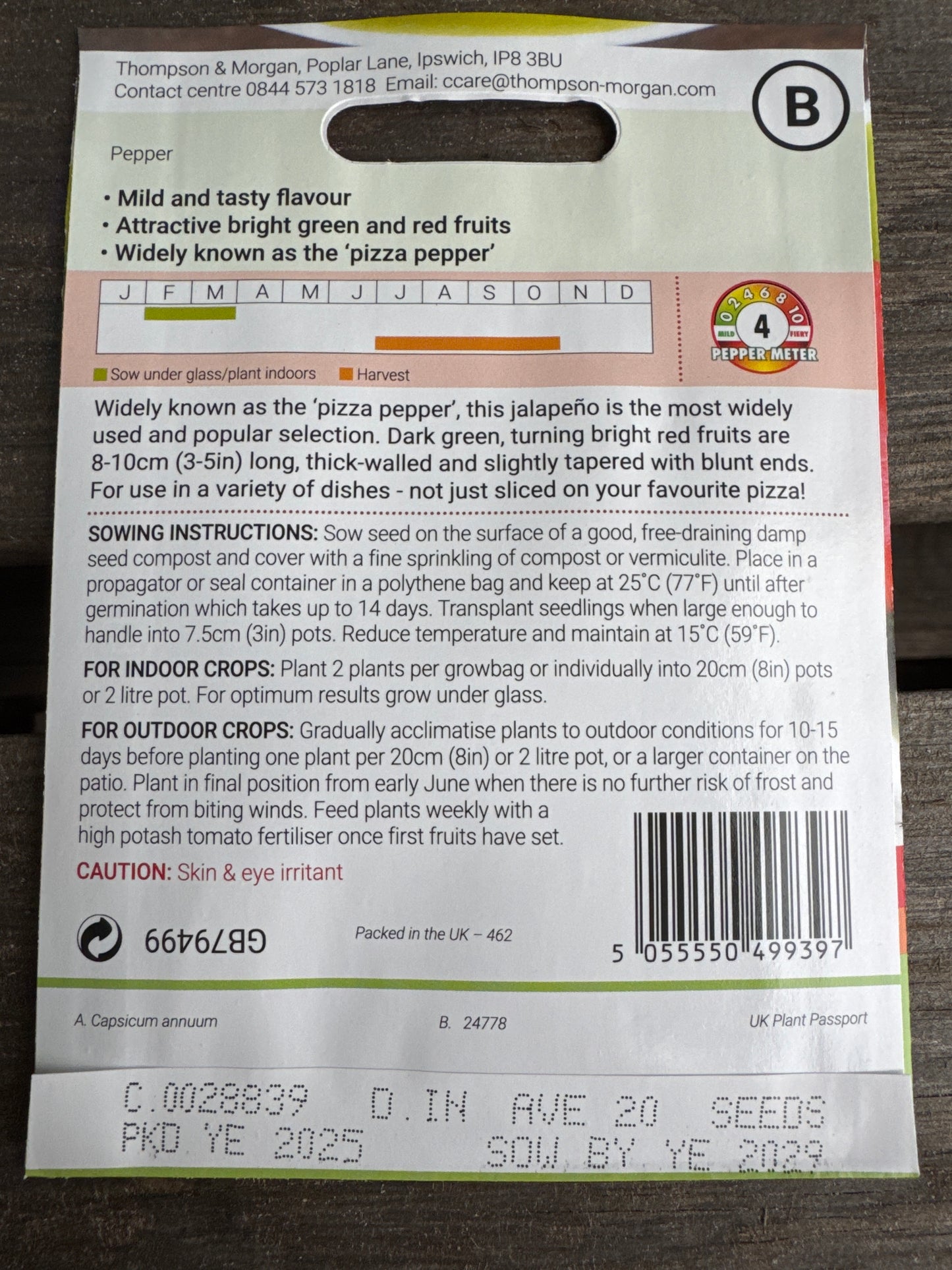 SEEDS - Pepper Chilli Jalapeno M