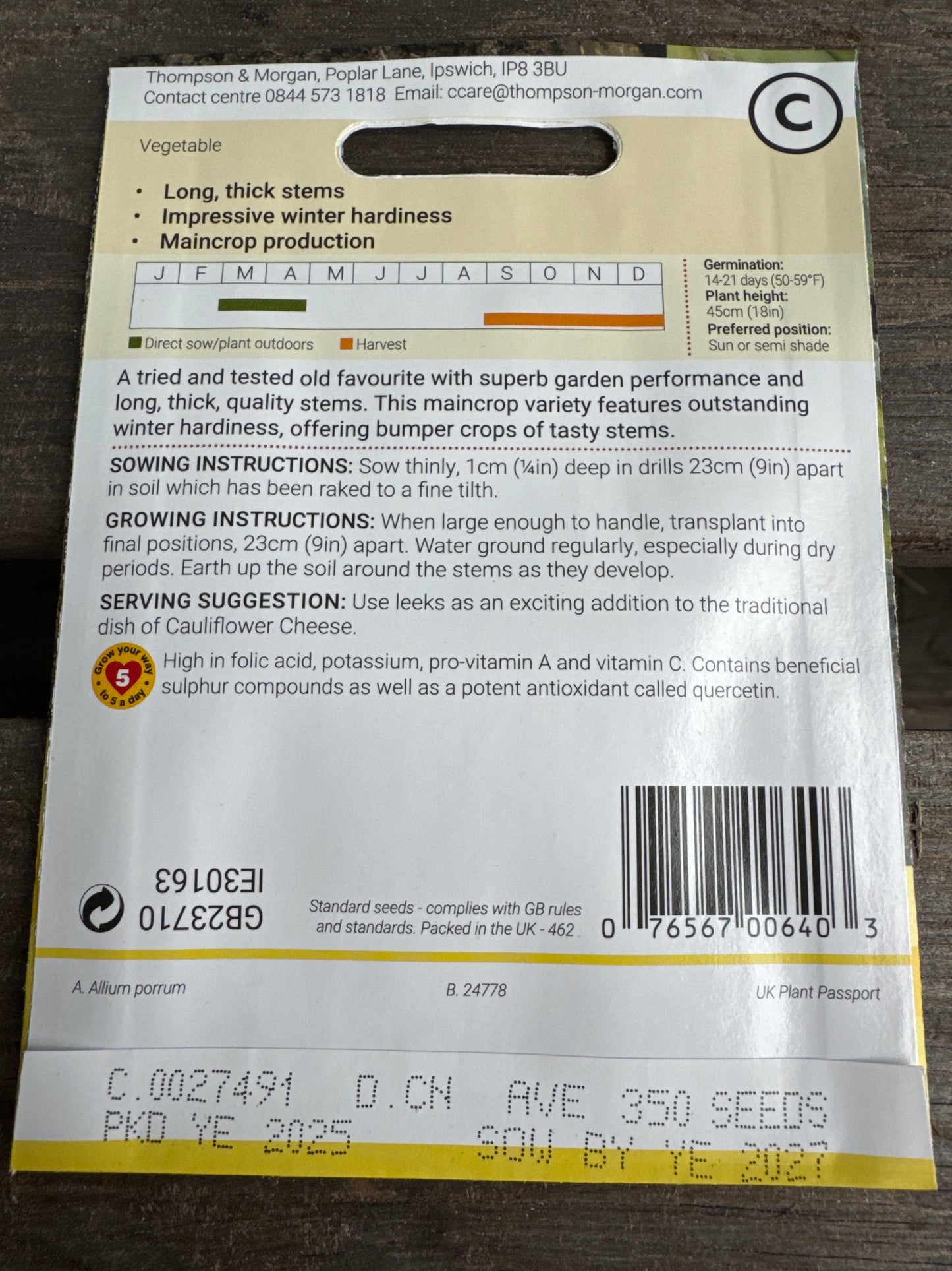 SEEDS - Leek Musselburgh