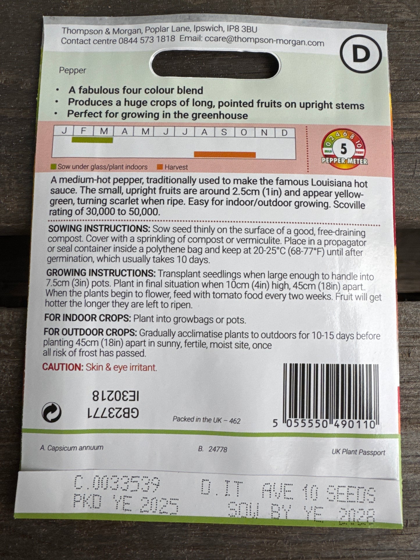 SEEDS - Pepper Chilli Tabasco