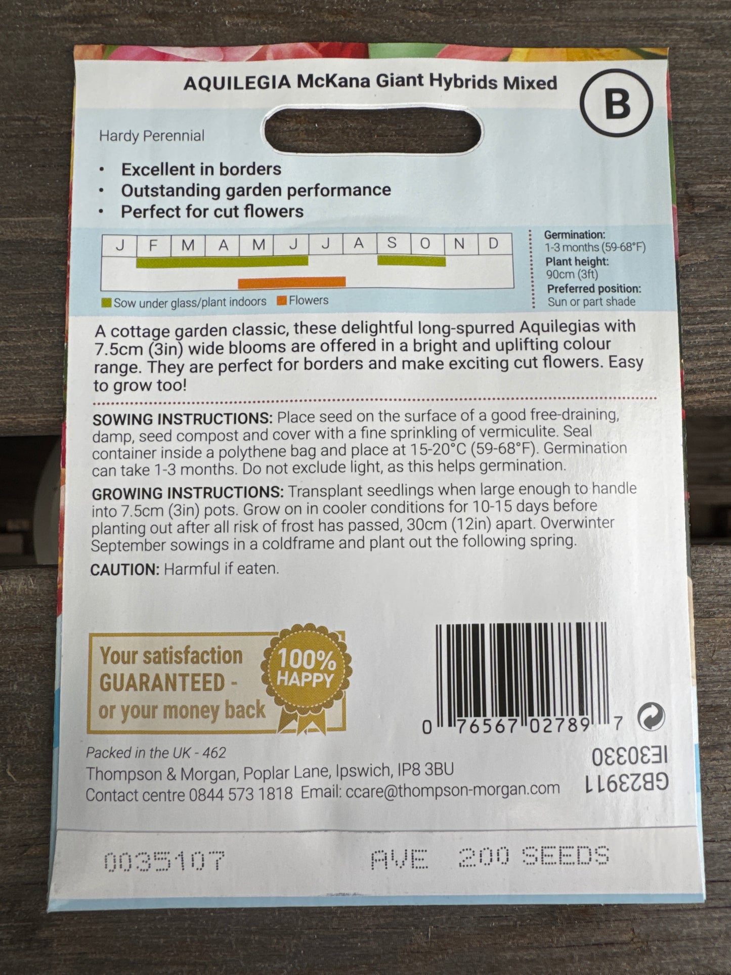 SEEDS - Aquilegia McKana Giant Hybrids Mixed