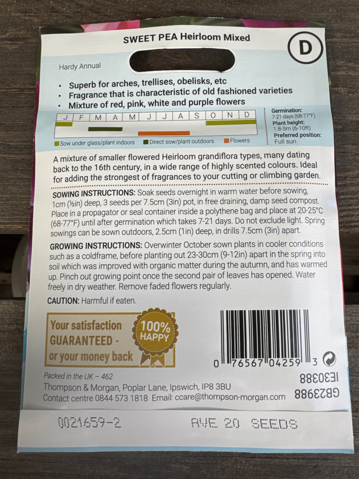 SEEDS - Sweet Pea Heirloom Mix