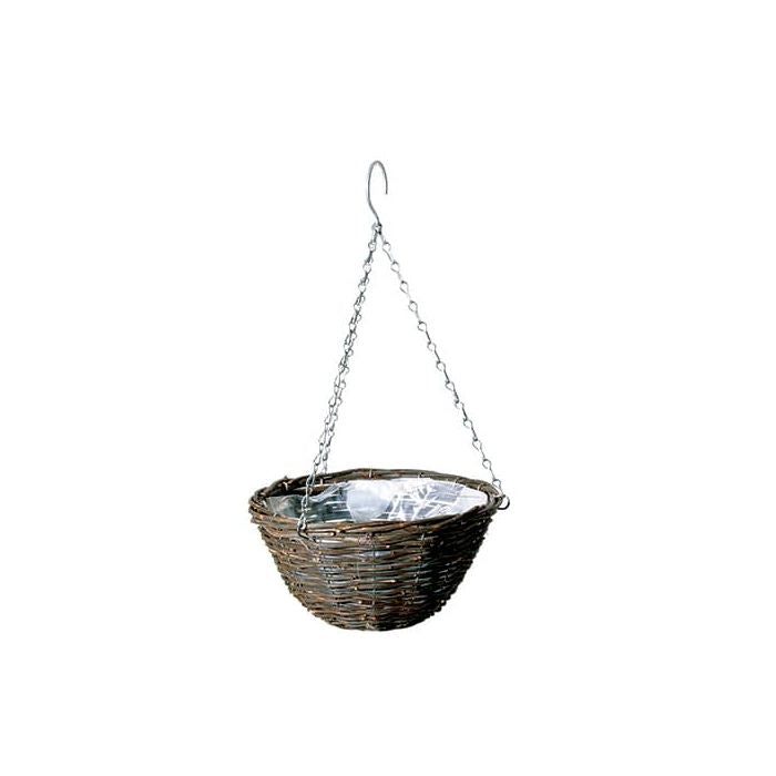 Willow & Black Rattan Round Basket 35cm/14”