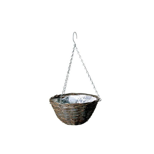 Willow & Black Rattan Round Basket 35cm/14”