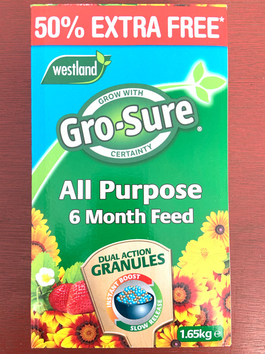 Gro-Sure Slow Release 6 Month Feed 1.1kg + 50% Extra Free BOX